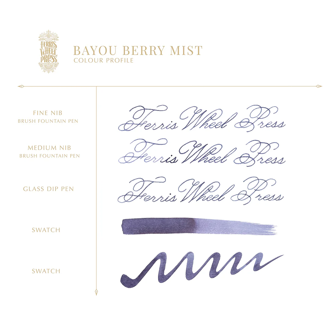 Ferris Wheel Press Fountain Pen Ink 38ml Bayou Berry Mist - Image 4