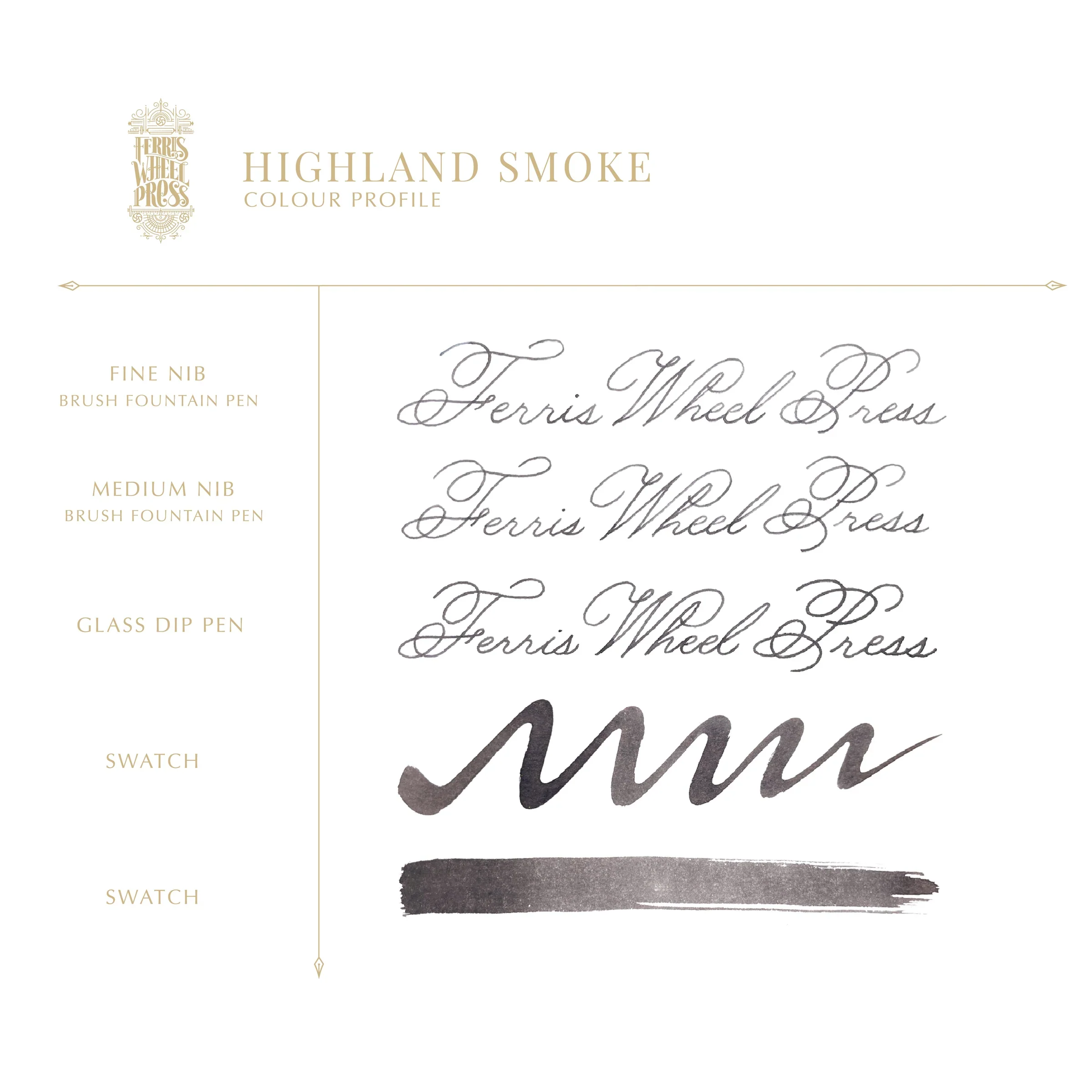 Ferris Wheel Press Fountain Pen Ink 38ml Highland Smoke - Image 3