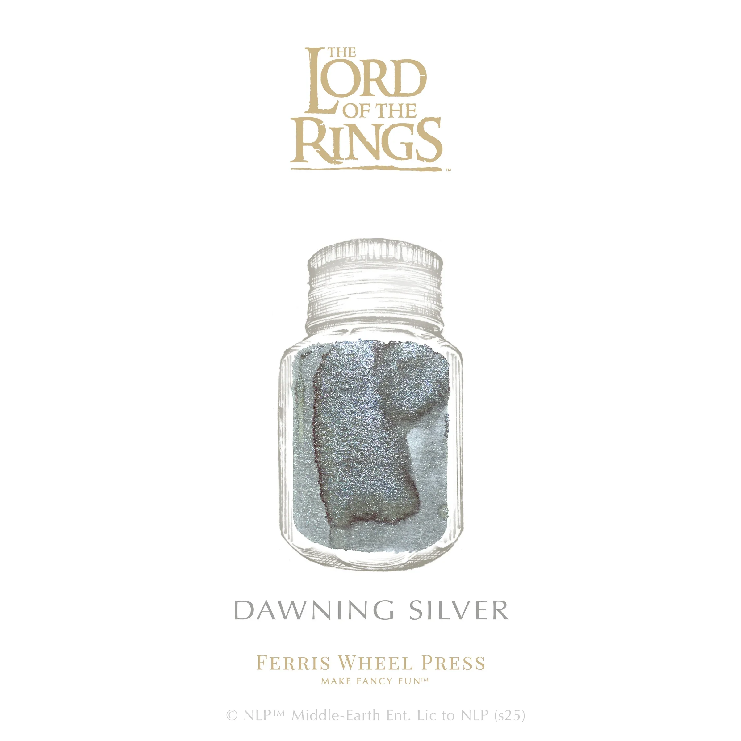 Ferris Wheel Press Lord of the Rings Fountain Pen Ink 10ml Dawning Silver - Image 2