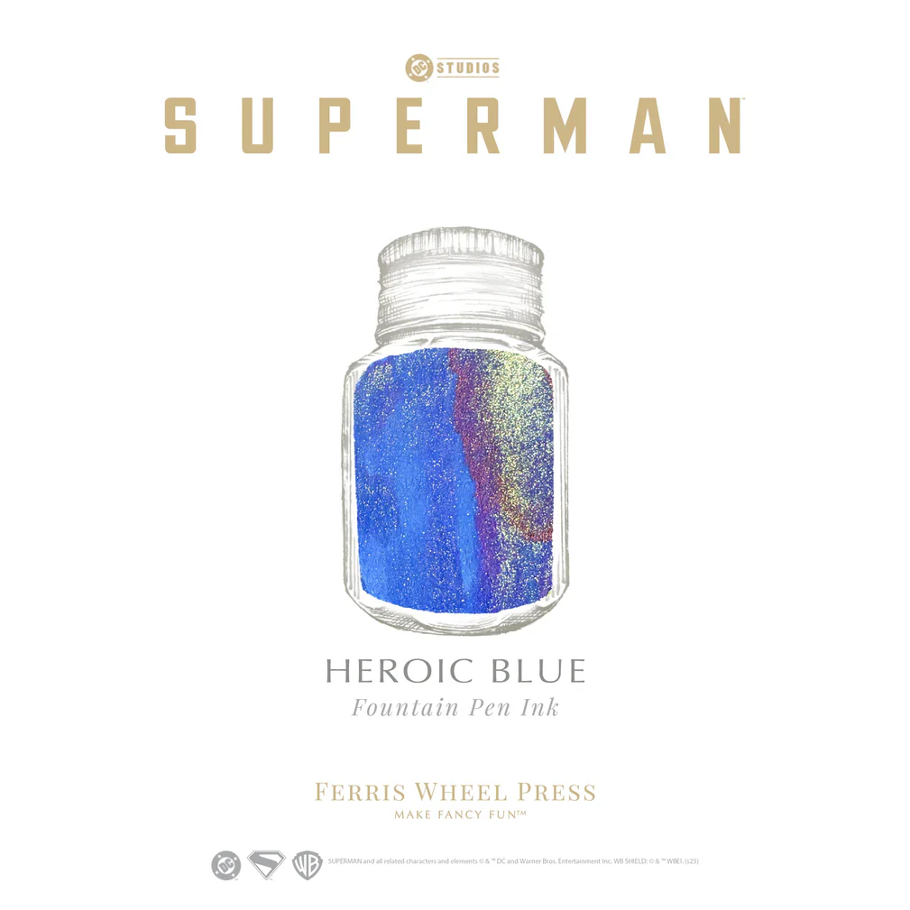 Ferris Wheel Press Superman Fountain Pen Ink 28ml Heroic Blue - Image 2