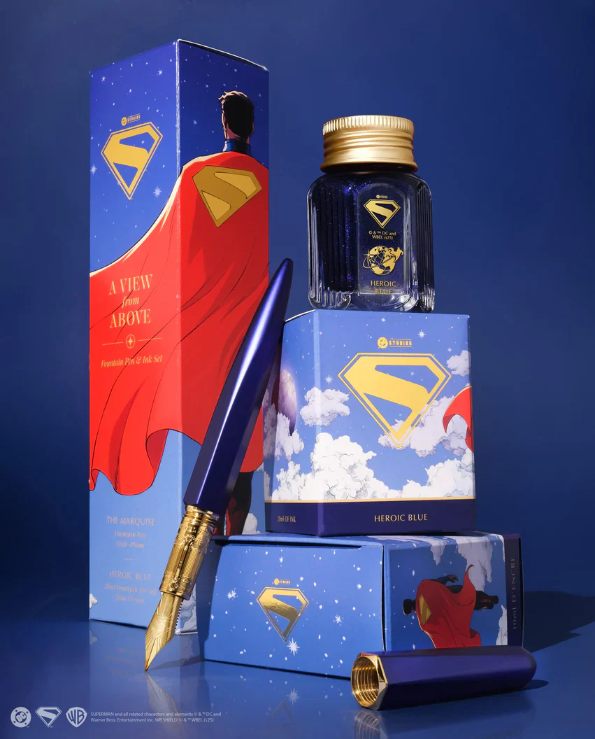 Ferris Wheel Press Superman Marquise Fountain Pen and 29ml Ink Set A View From Above - Image 12