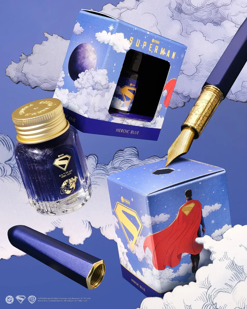 Ferris Wheel Press Superman Marquise Fountain Pen and 29ml Ink Set A View From Above - Image 13