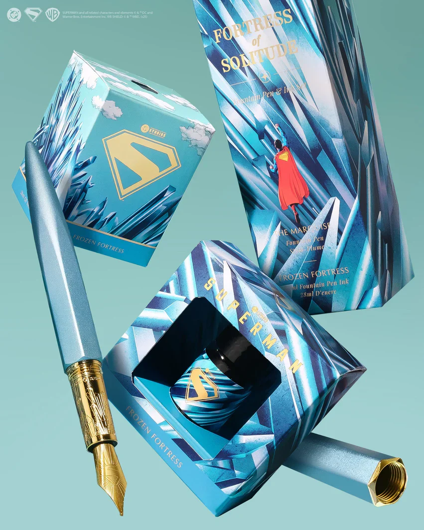 Ferris Wheel Press Superman Marquise Fountain Pen and 29ml Ink Set Fortress of Solitude - Image 13