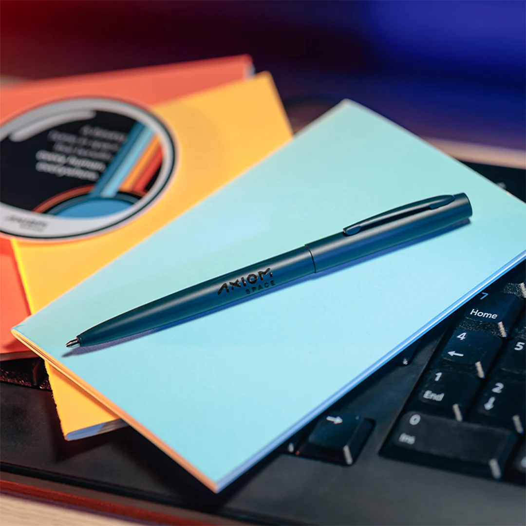 Fisher Space Pen Elite Navy Blue Cerakote Cap-O-Matic Space Pen With Axiom Space Logo - Image 2