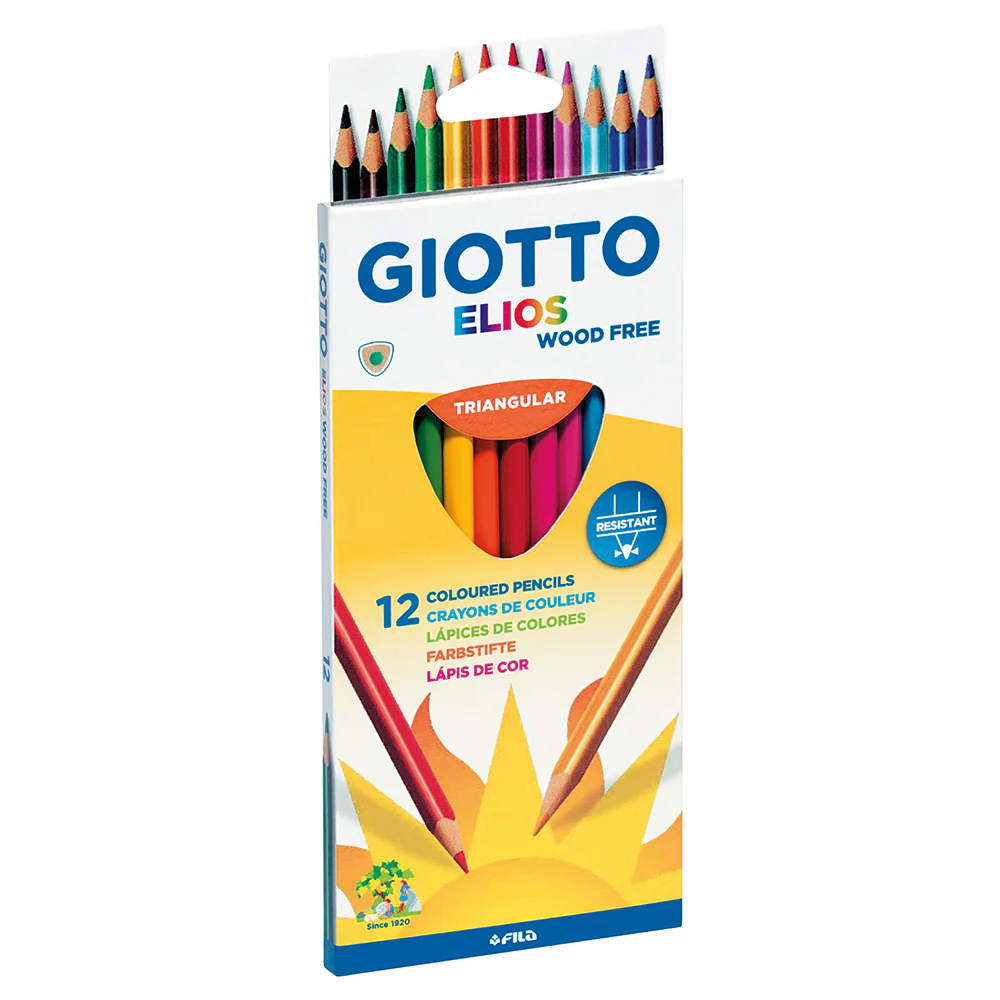 Giotto Elios Wood Free Colouring Pencils Set of 12