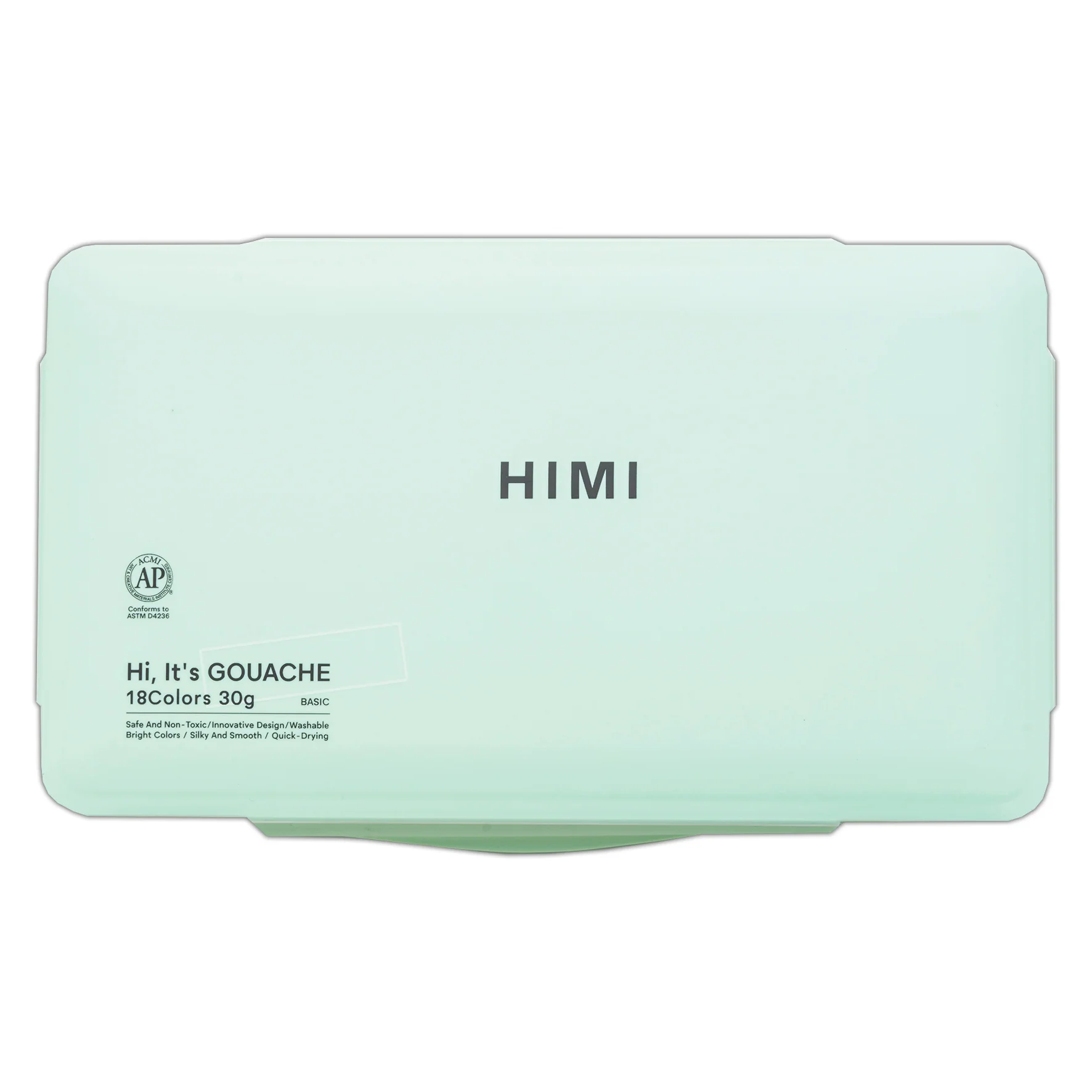 HIMI Jelly Cup Gouache Set of 18 Colours + 3 Brushes Green Case - Image 7
