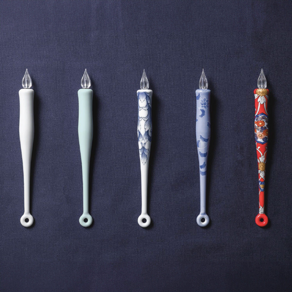 HIZEN5 Saga Collective Japanese Ceramic Glass Dip Pen Imaripen White Porcelain - Image 2