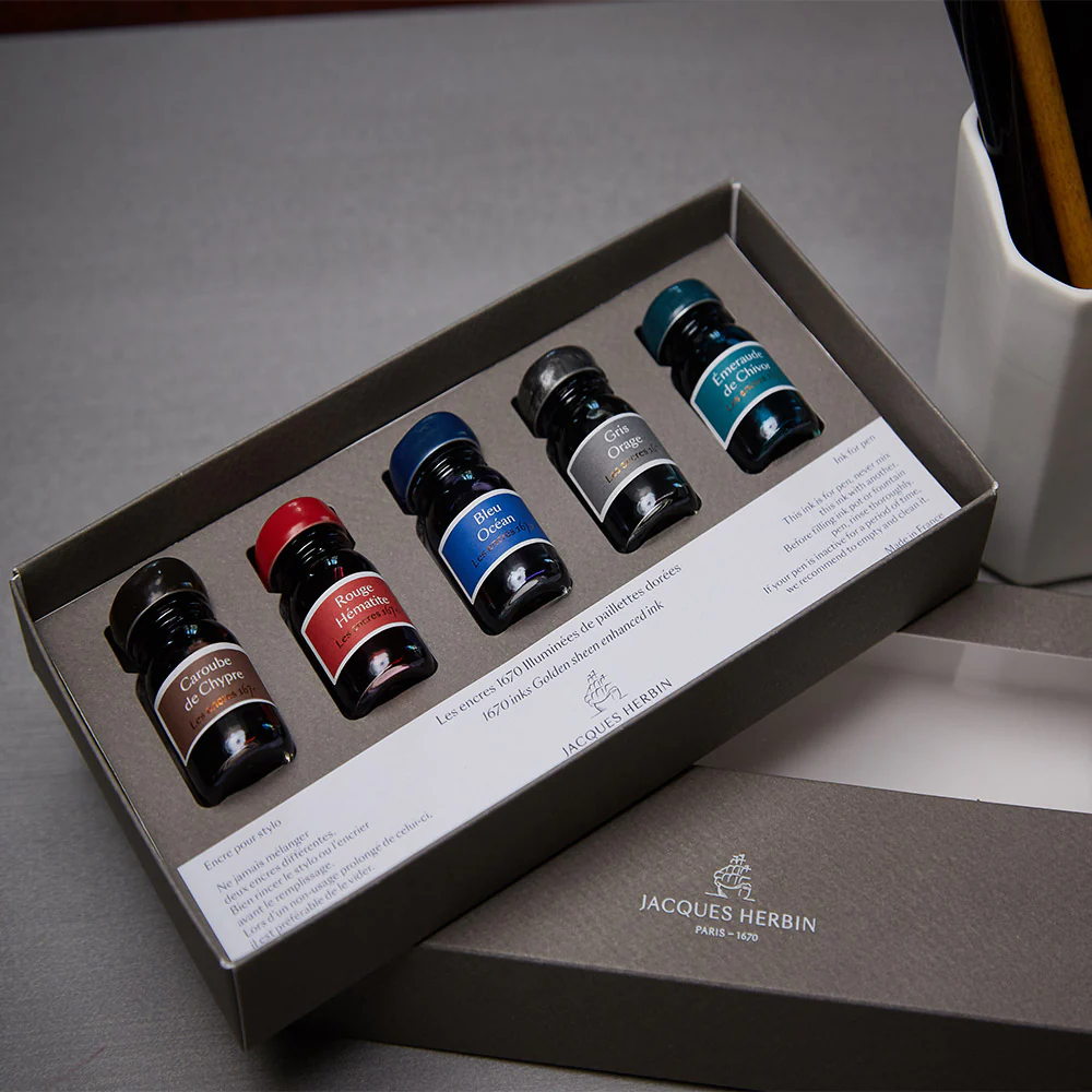 Jacques Herbin 1670 Inks Collection Gift Box of 5 10ml Inks - Image 2
