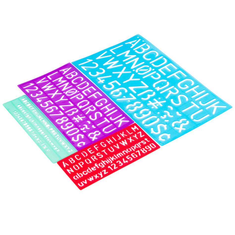 Jakar Coloured Lettering Stencil Set of 4 - Image 4