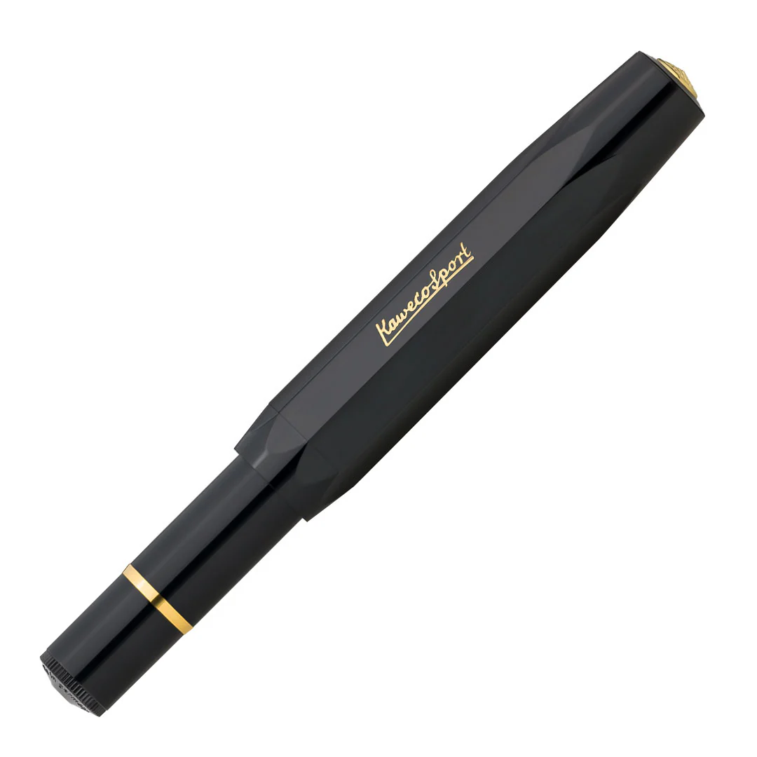 Kaweco Classic Sport Piston Filler Fountain Pen Black and Gold - Image 4