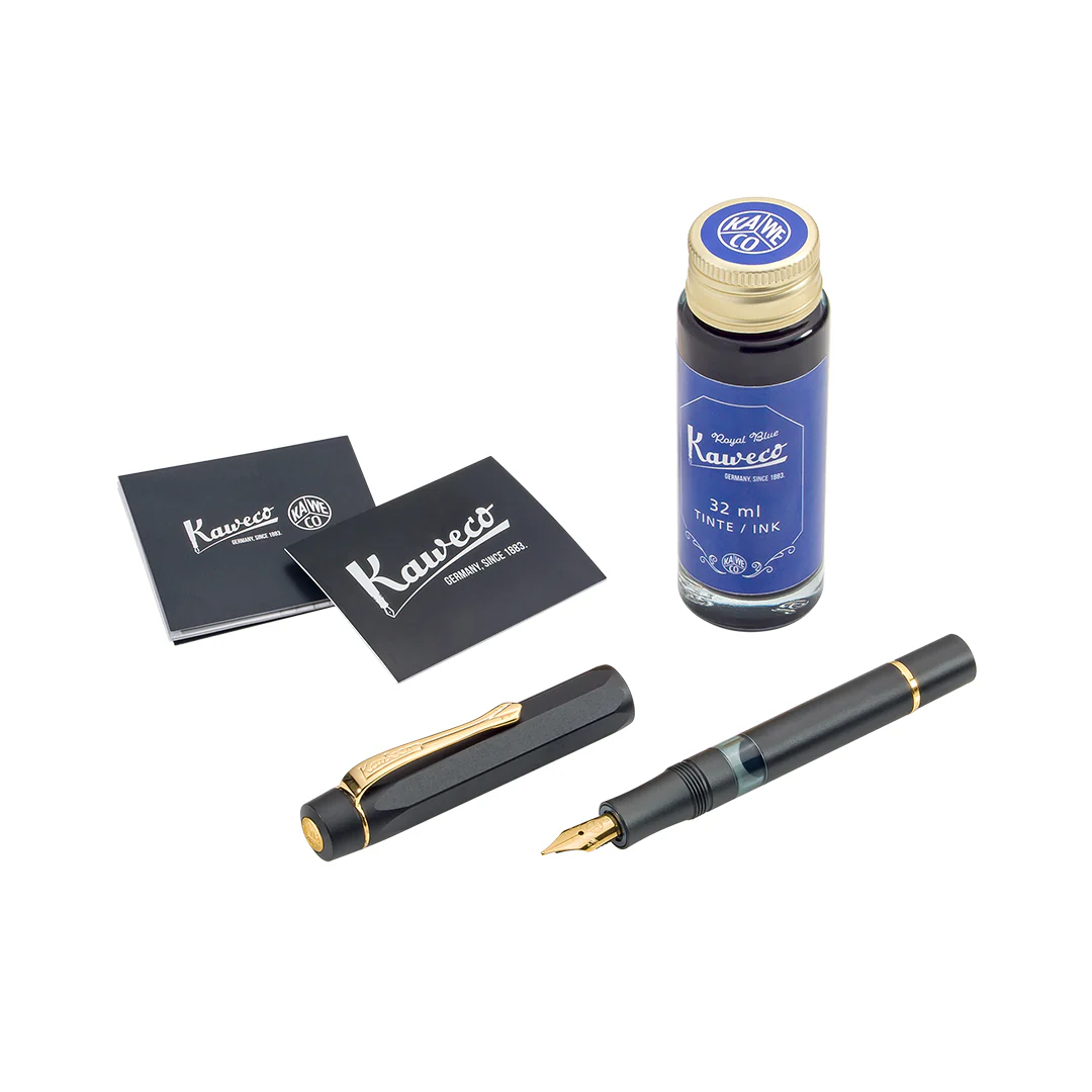 Kaweco Sport Piston Filler Fountain Pen and 32ml Ink Set Black - Image 8