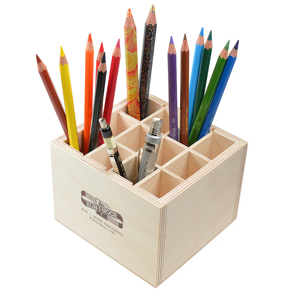 Koh-I-Noor 12 Slot Wooden Pen Pot - Image 2