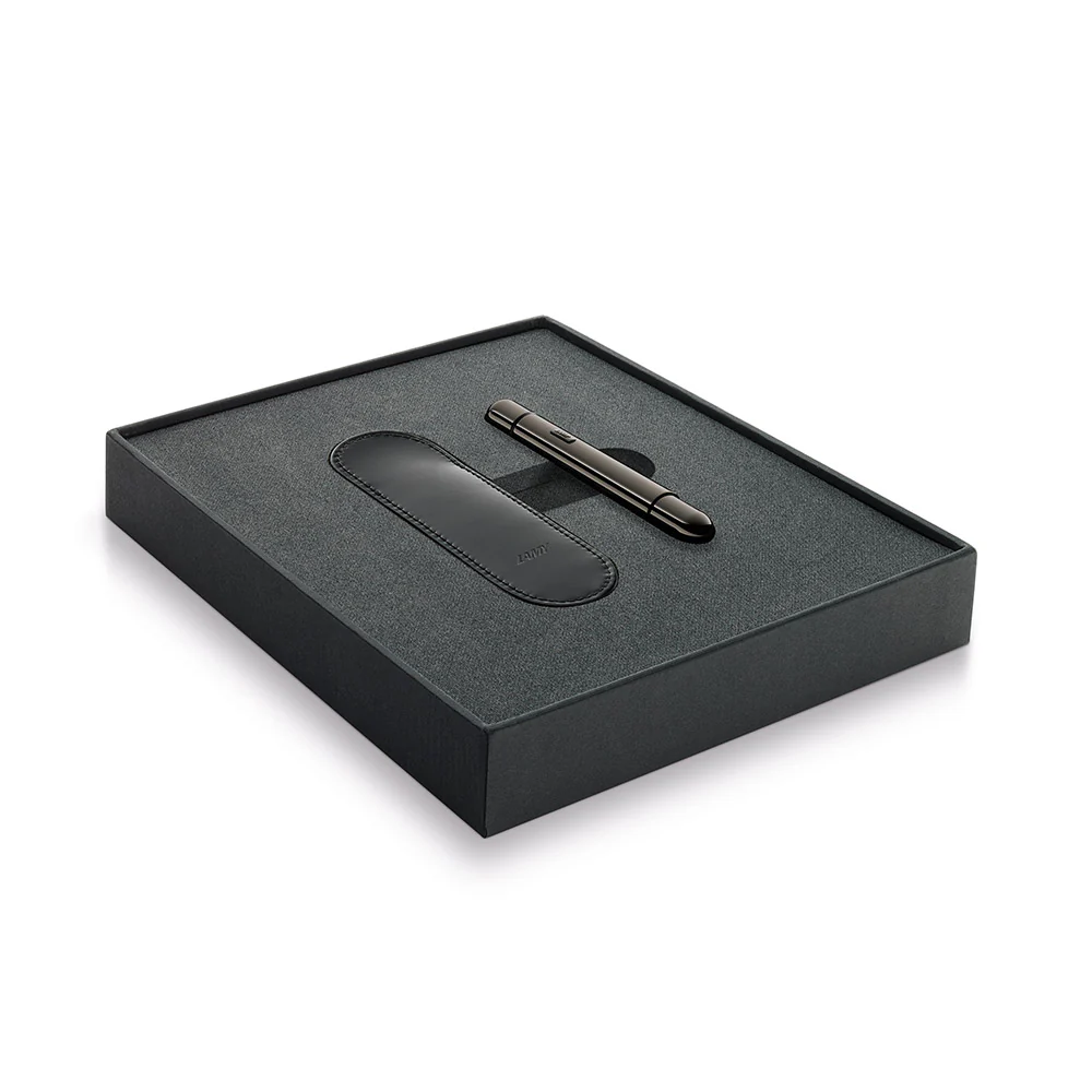 LAMY 281 pico Lx Ruthenium Ballpoint Pen and Leather Pouch set - Image 8