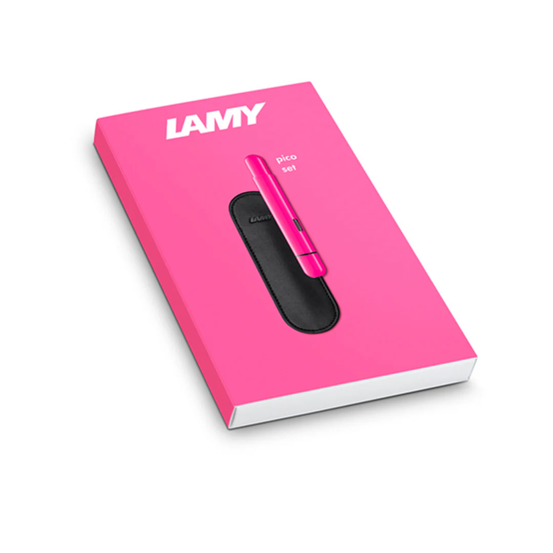 LAMY 288 KS pico Pink Ballpoint Pen and Leather Pouch set - Image 2