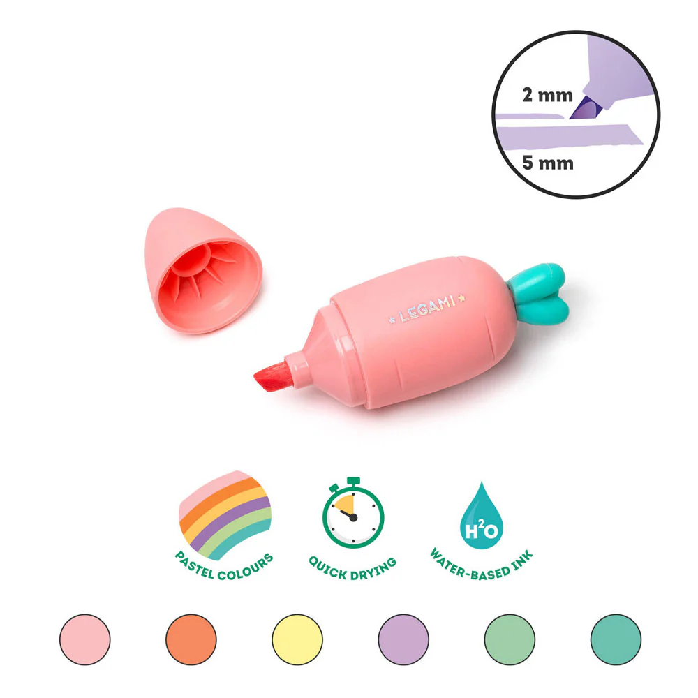 Legami Carrate Mini Highlighters set of 6 - Image 3