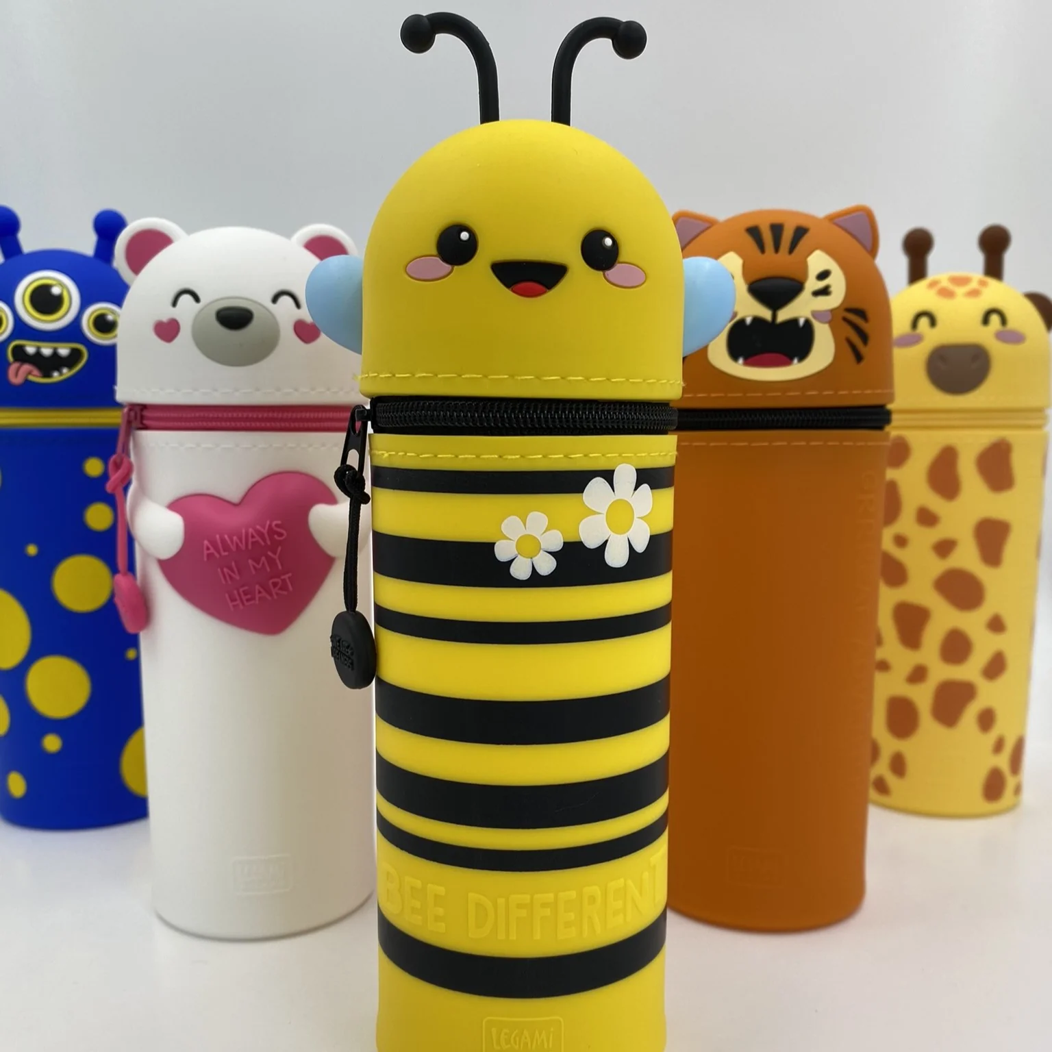 Legami Kawaii 2-in-1 Soft Silicone Pencil Case Bee - Image 3