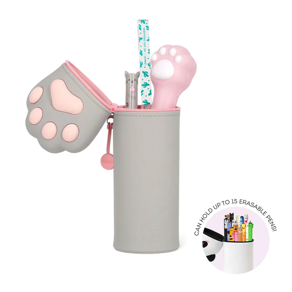Legami Kawaii 2-in-1 Soft Silicone Pencil Case Kitty - Image 2