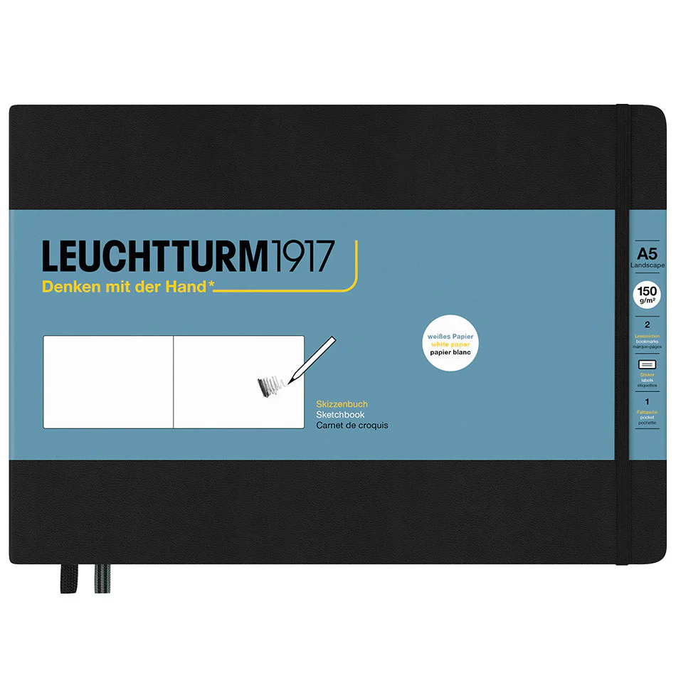 LEUCHTTURM1917 Sketchbook Medium Landscape Black