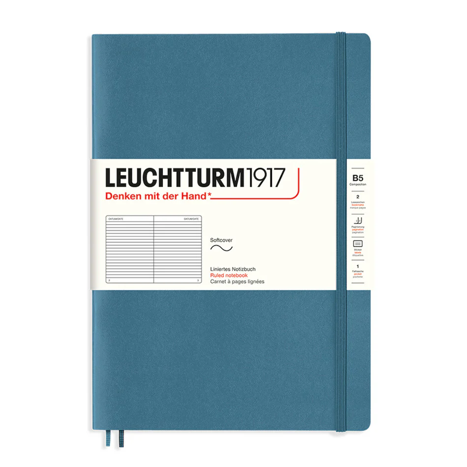 LEUCHTTURM1917 Softcover Notebook B5 Stone Blue - Image 2