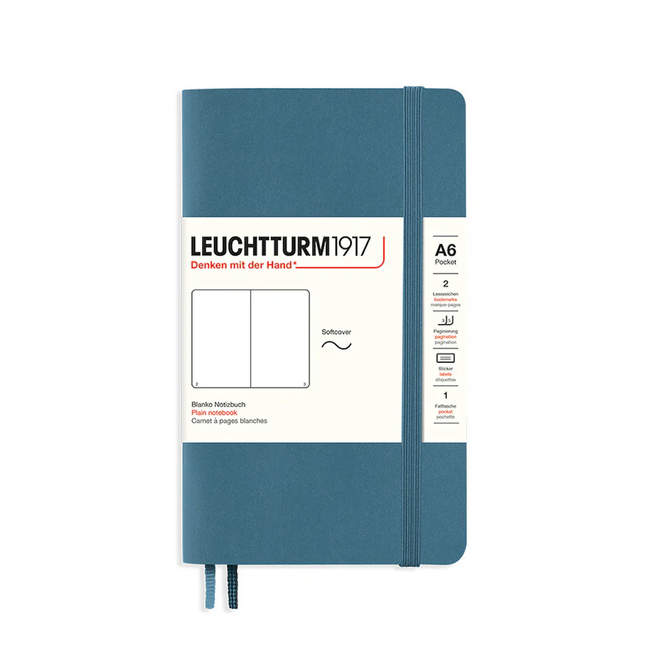 LEUCHTTURM1917 Softcover Notebook Pocket Stone Blue