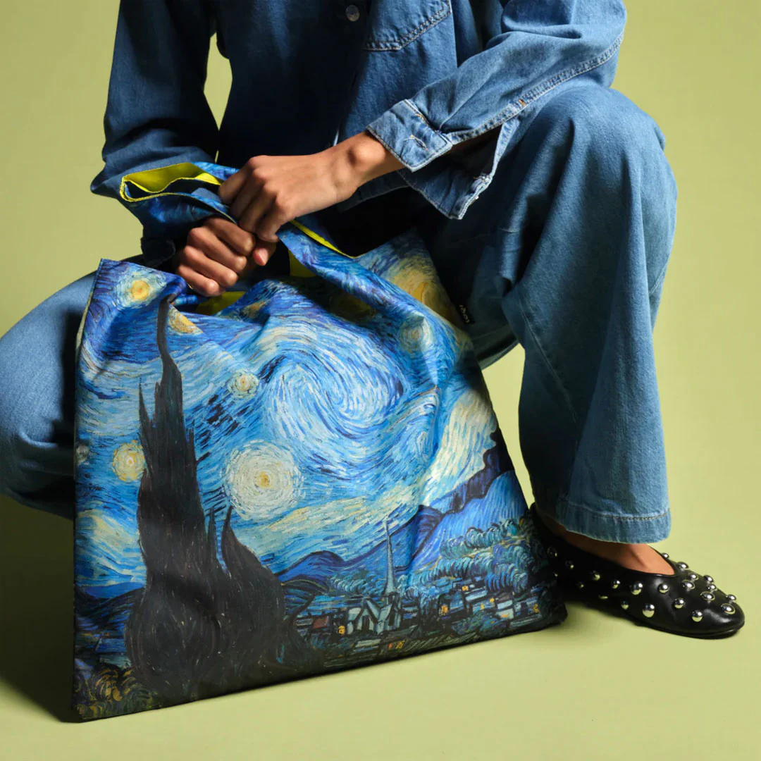 LOQI VINCENT VAN GOGH The Starry Night Recycled Tote Bag - Image 2