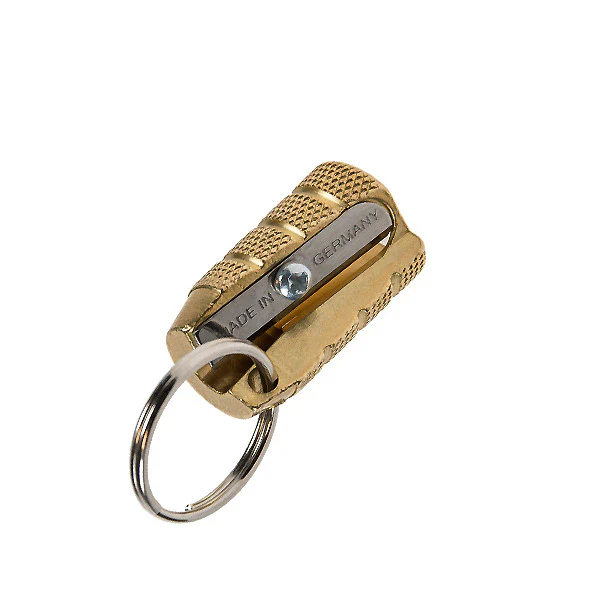 M+R Grenade Single Hole Brass Keyring Sharpener - Image 2