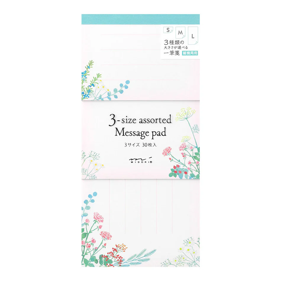 Midori 3 Size Assorted Message Pad