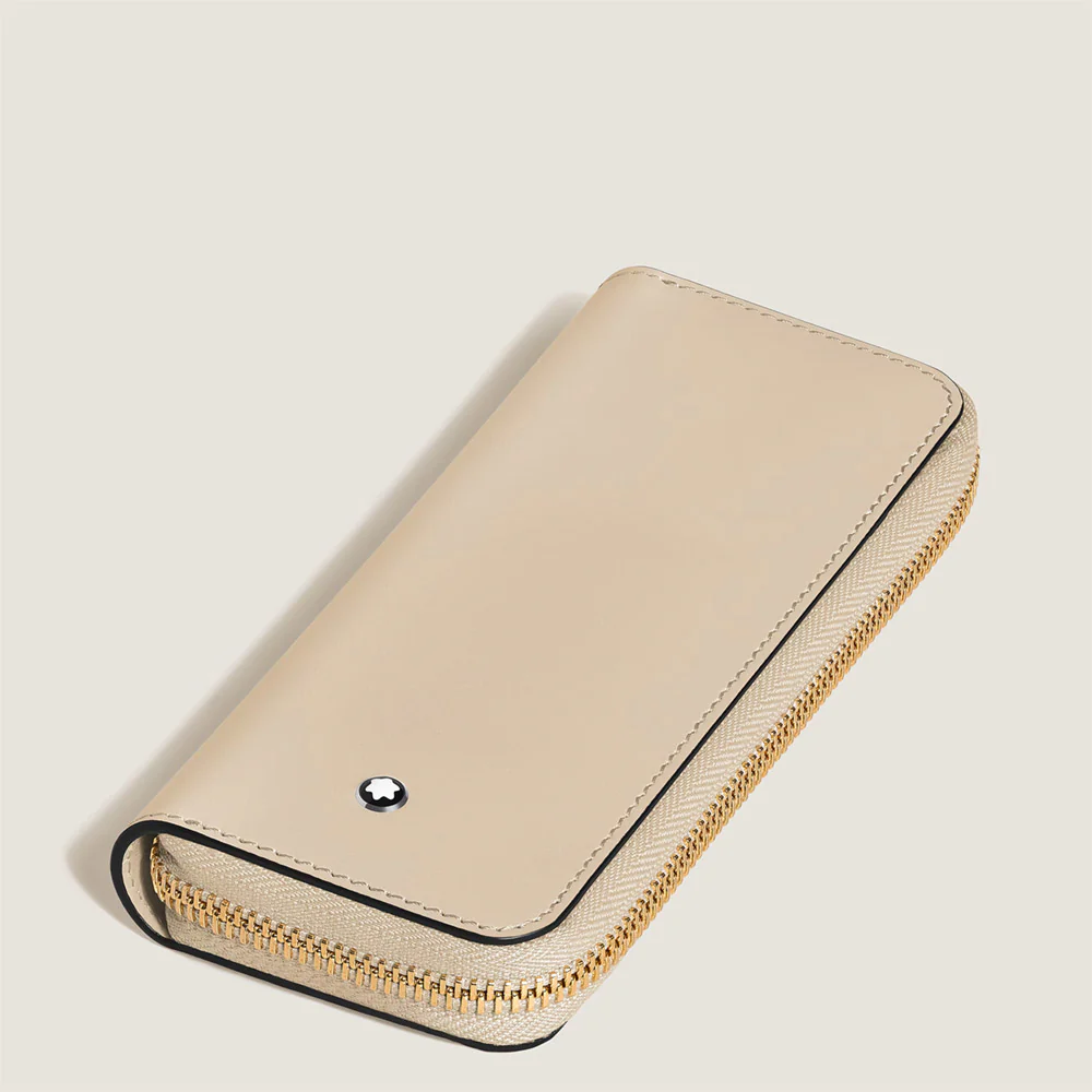 Montblanc Meisterstuck 2 Pen Pouch with Zip Cloudy Beige - Image 3