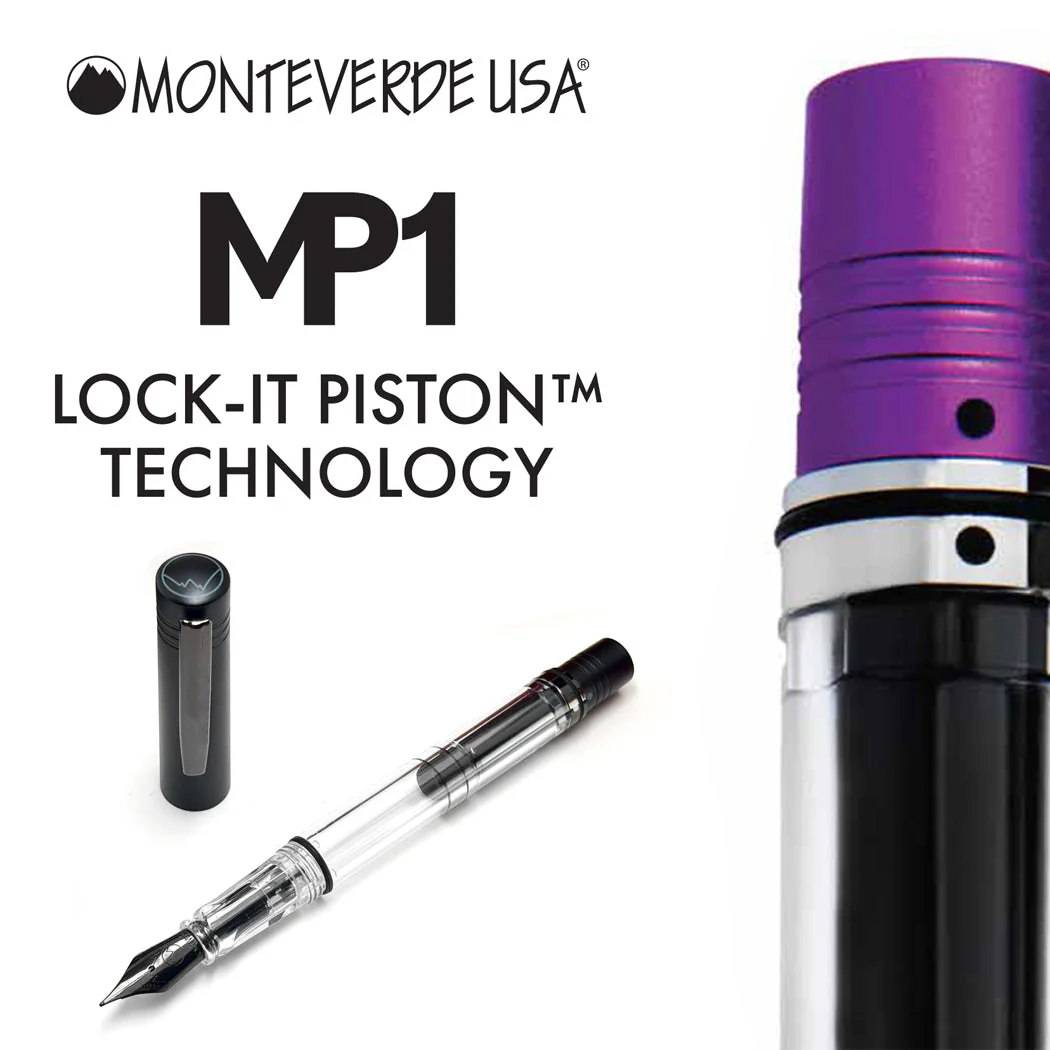 Monteverde MP1 Piston Filling Fountain Pen Purple Frost - Image 8