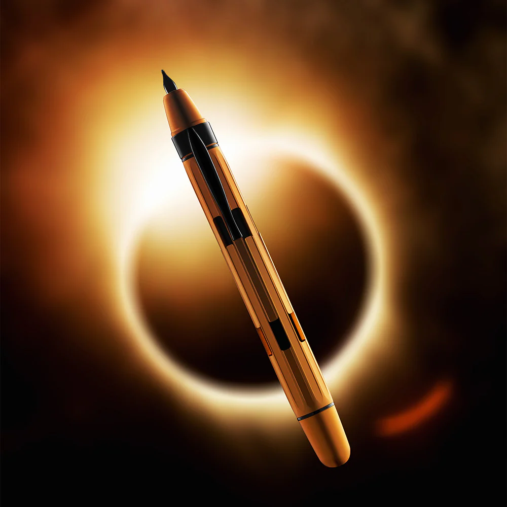 Nahvalur Eclipse Retractable Fountain Pen Electrum - Image 3