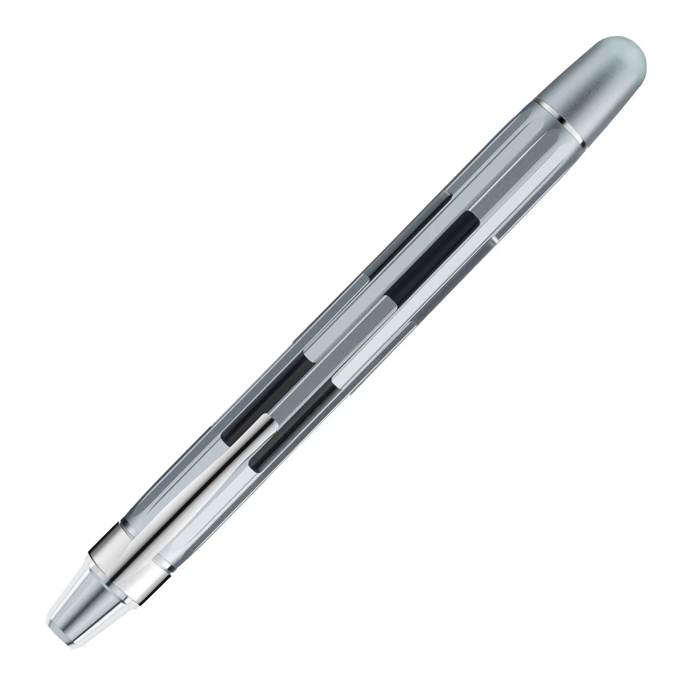 Nahvalur Eclipse Retractable Fountain Pen Pure Silver
