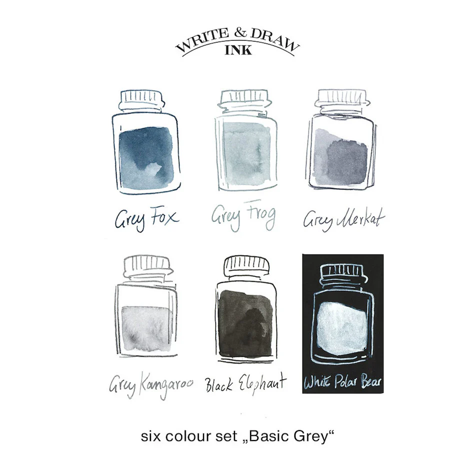 Octopus Write and Draw Ink Set of 6 Basic Grey - Image 2