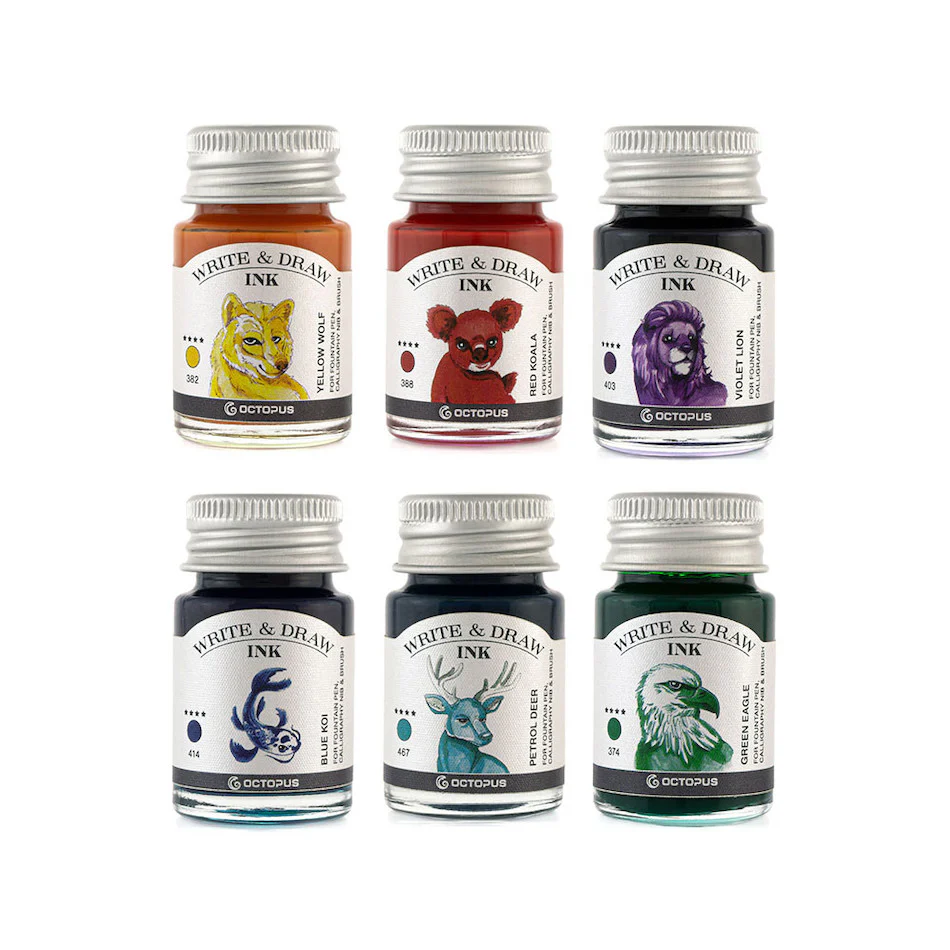 Octopus Write and Draw Ink Set of 6 Rainbow