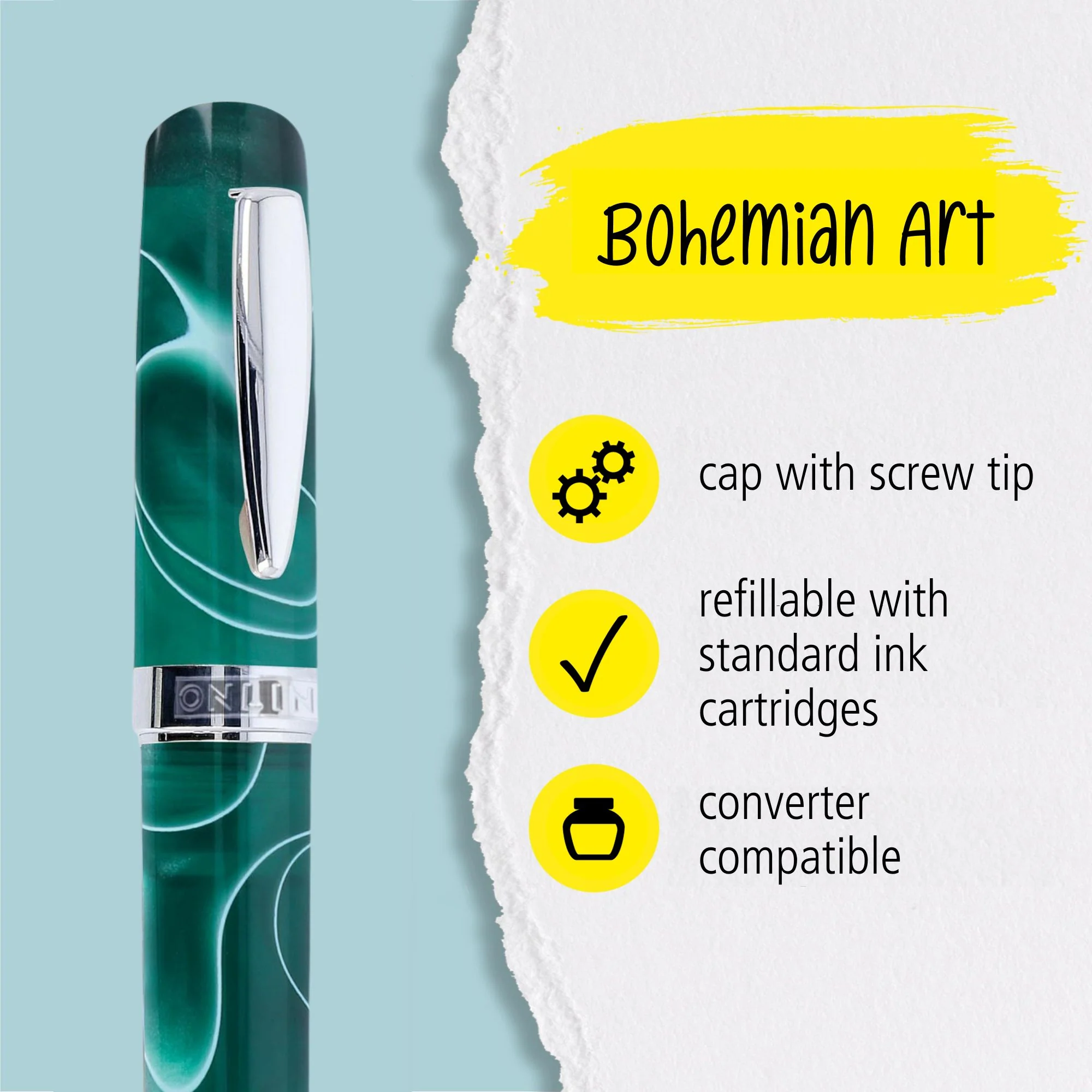 ONLINE Bohemian Art Fountain Pen Green - Image 3