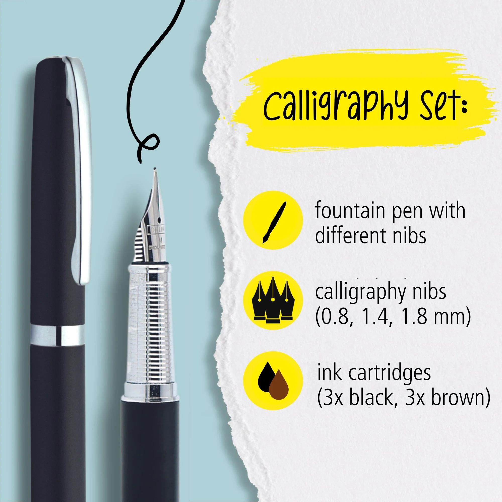ONLINE Eleganza Metal Calligraphy Pen Gift Set - Image 2