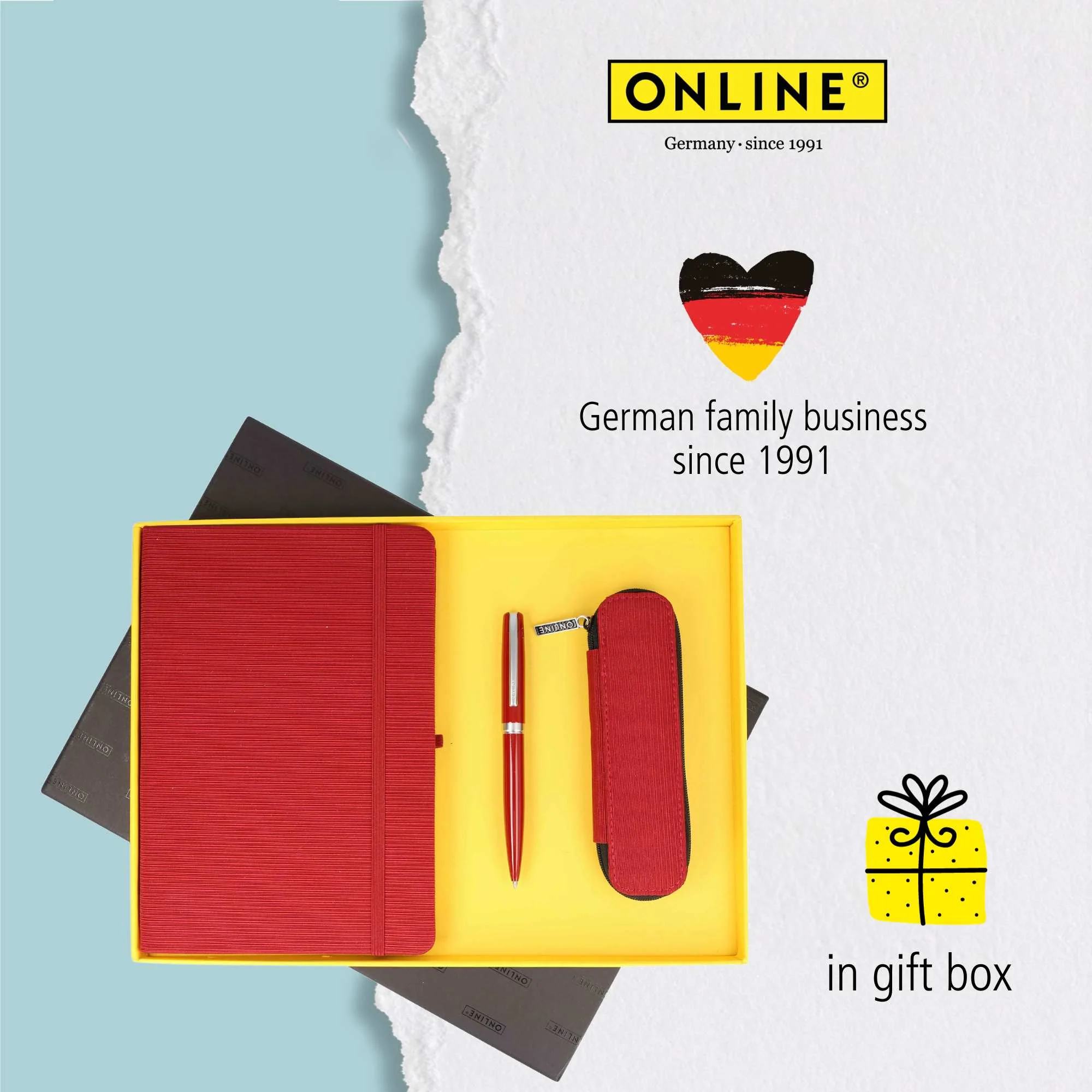 ONLINE Eleganza Notebook Ballpoint and Case Writing Set Red - Image 5