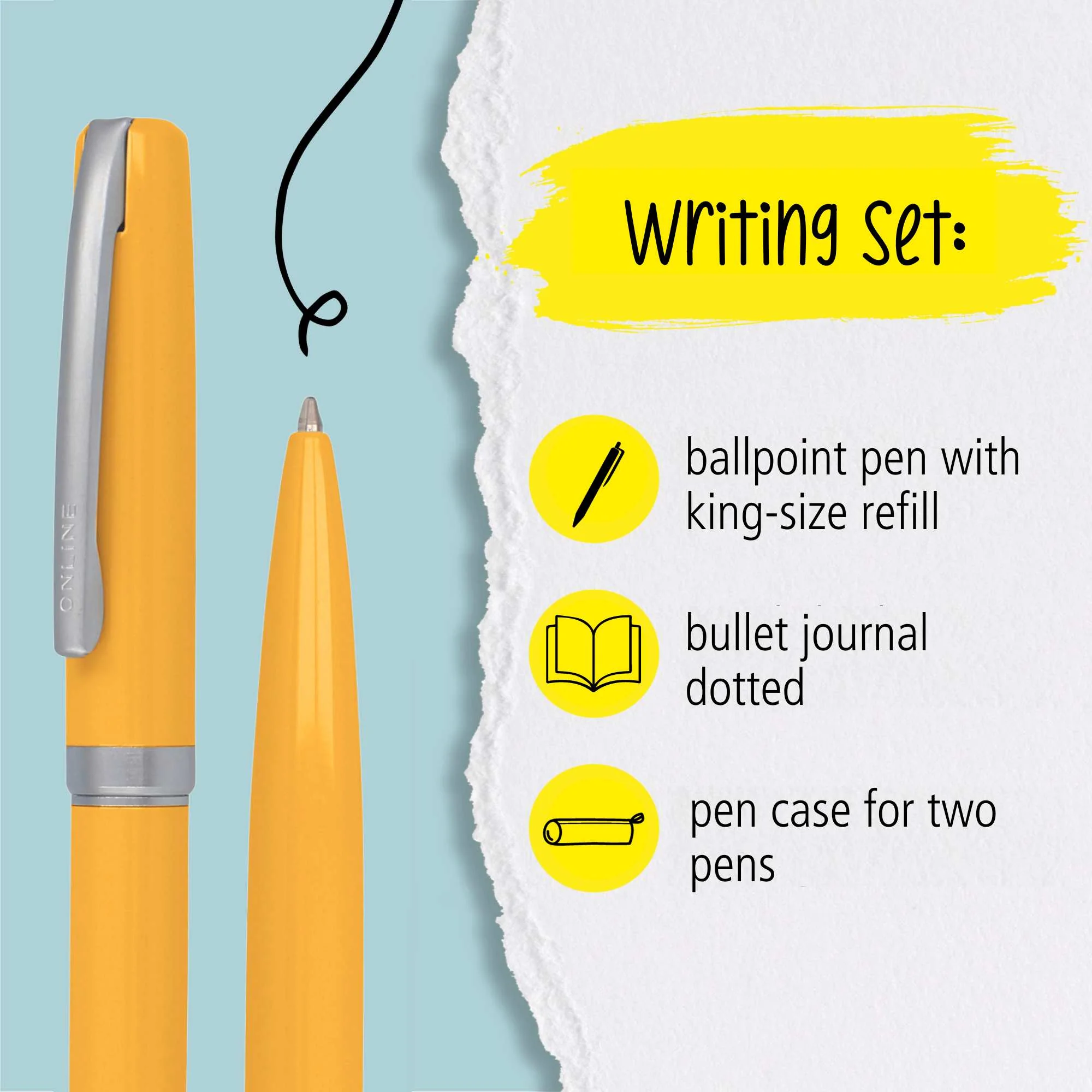 ONLINE Eleganza Notebook Ballpoint and Case Writing Set Yellow - Image 3