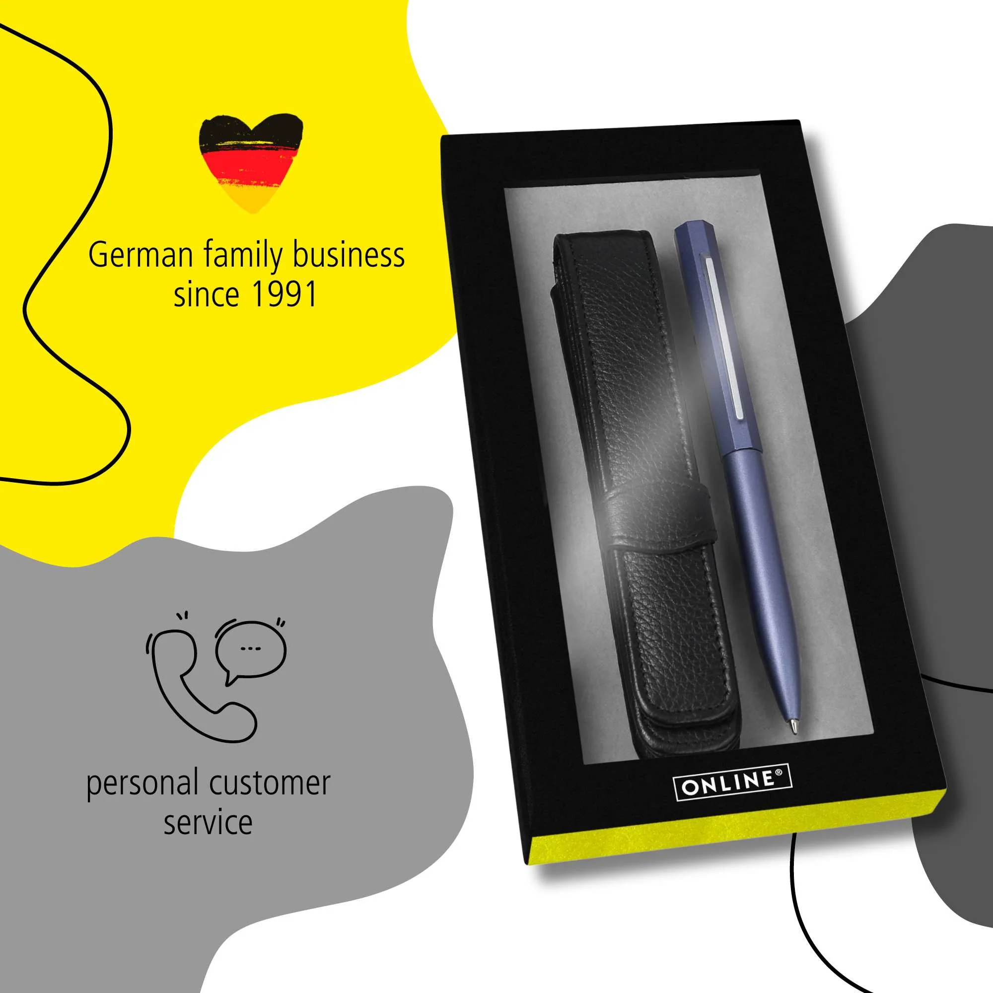 ONLINE Octopen Aluminum Ballpoint and Leather Case Gift Set Blue - Image 4