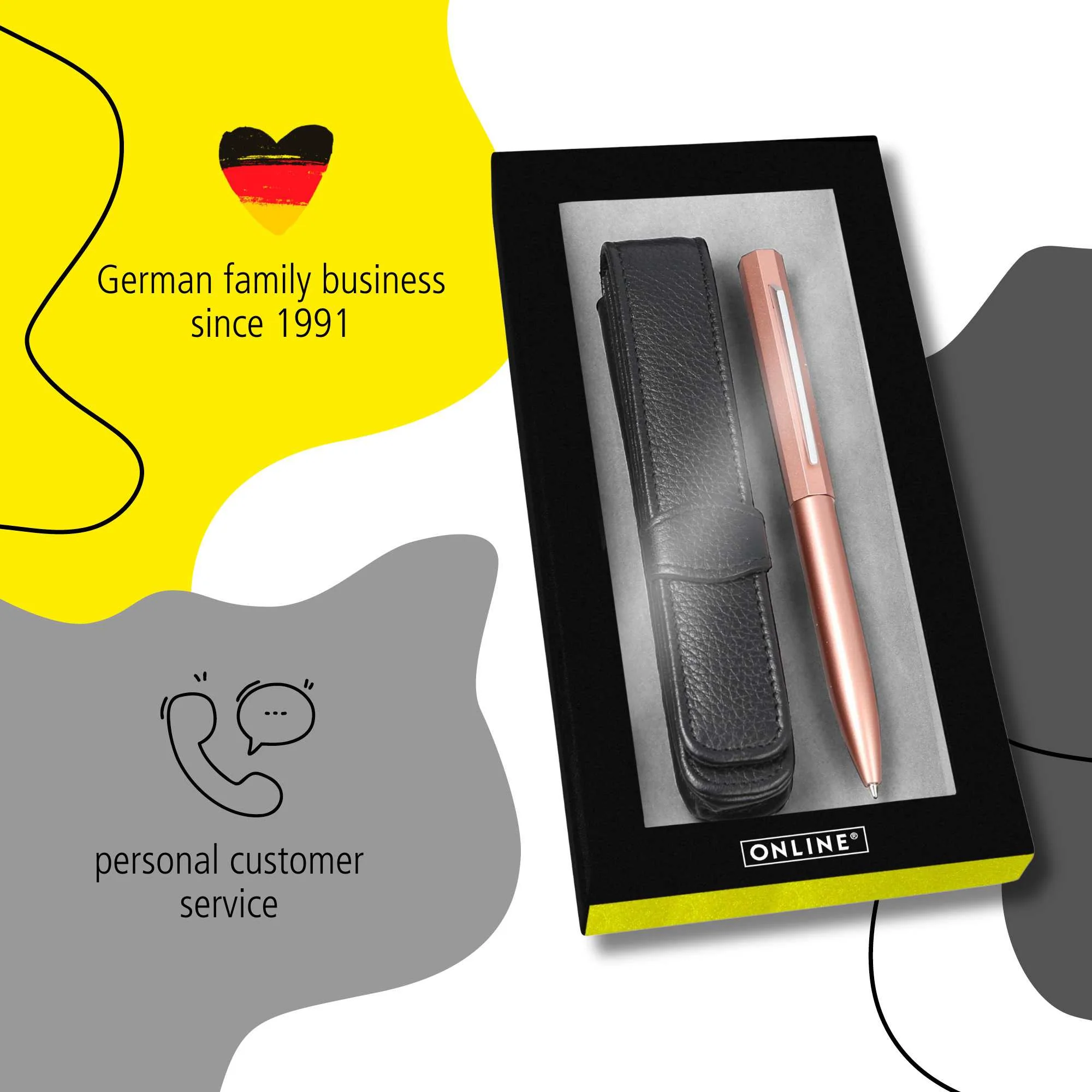 ONLINE Octopen Aluminum Ballpoint and Leather Case Gift Set Rose Gold - Image 4