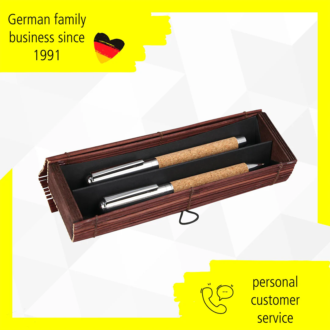 ONLINE Rollerball & Ballpen Gift Set Cork in Bamboo box - Image 2