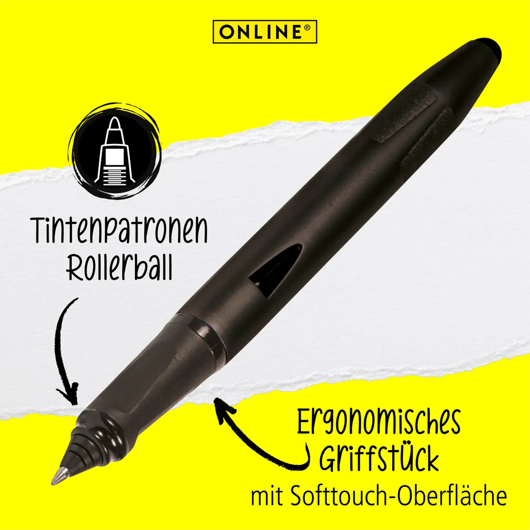 ONLINE Switch Plus Rollerball Pen with Stylus Tip Black - Image 2