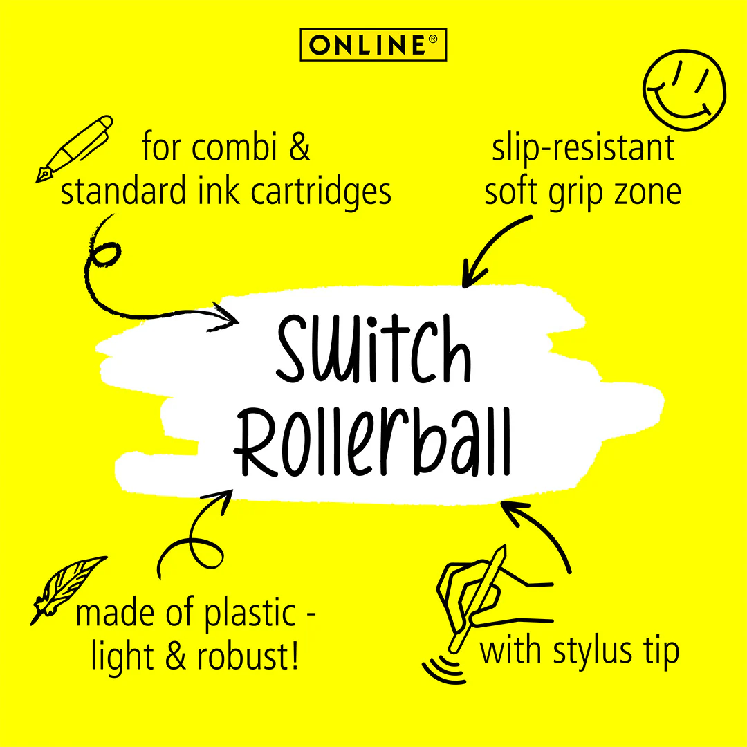 ONLINE Switch Plus Rollerball Pen with Stylus Tip Black - Image 5
