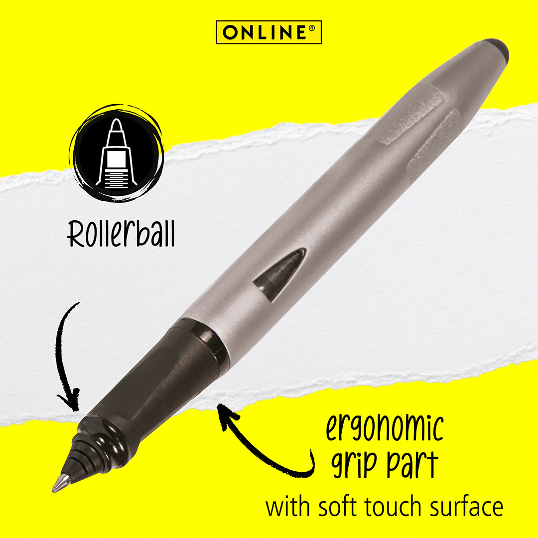 ONLINE Switch Plus Rollerball Pen with Stylus Tip Silver - Image 2