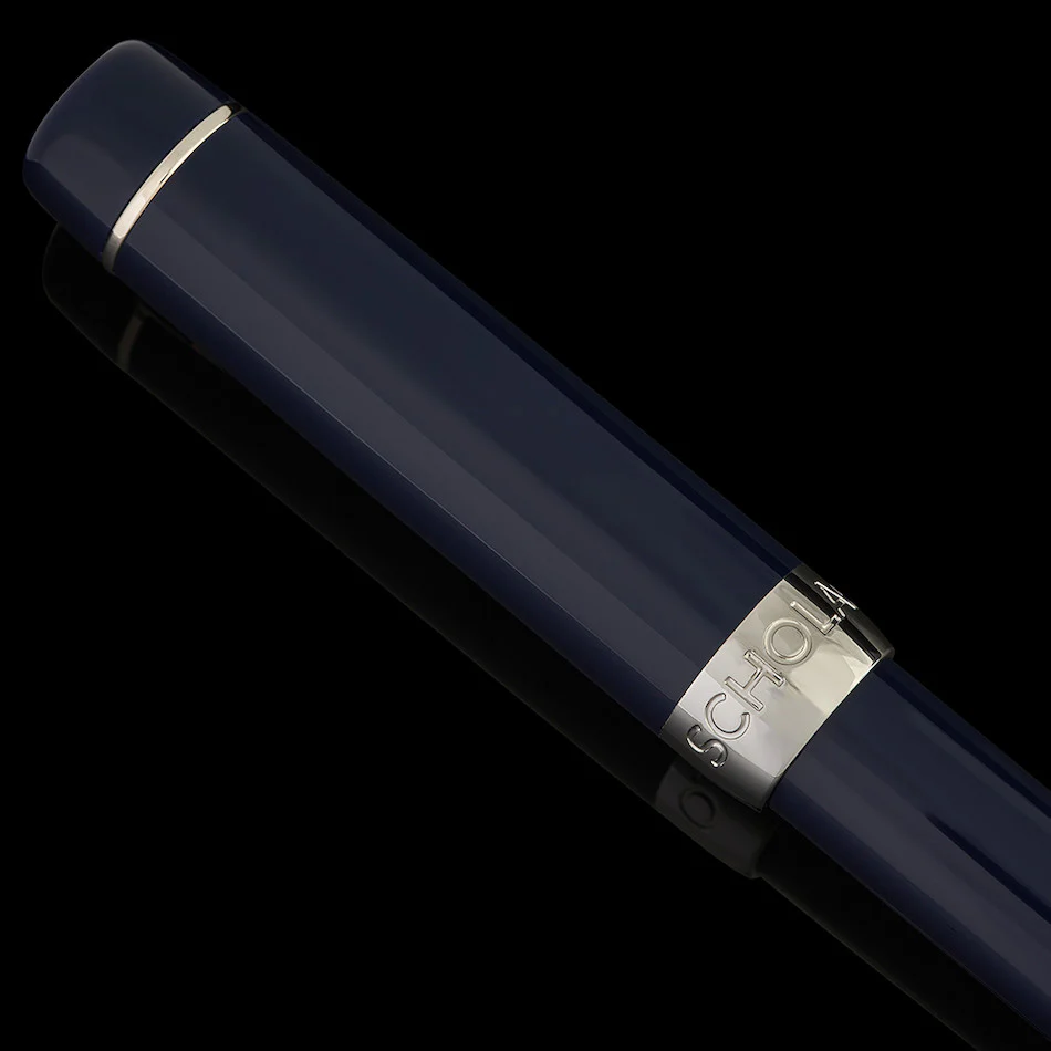 Onoto Scholar Fountain Pen Blue with Silver Trim - Image 5