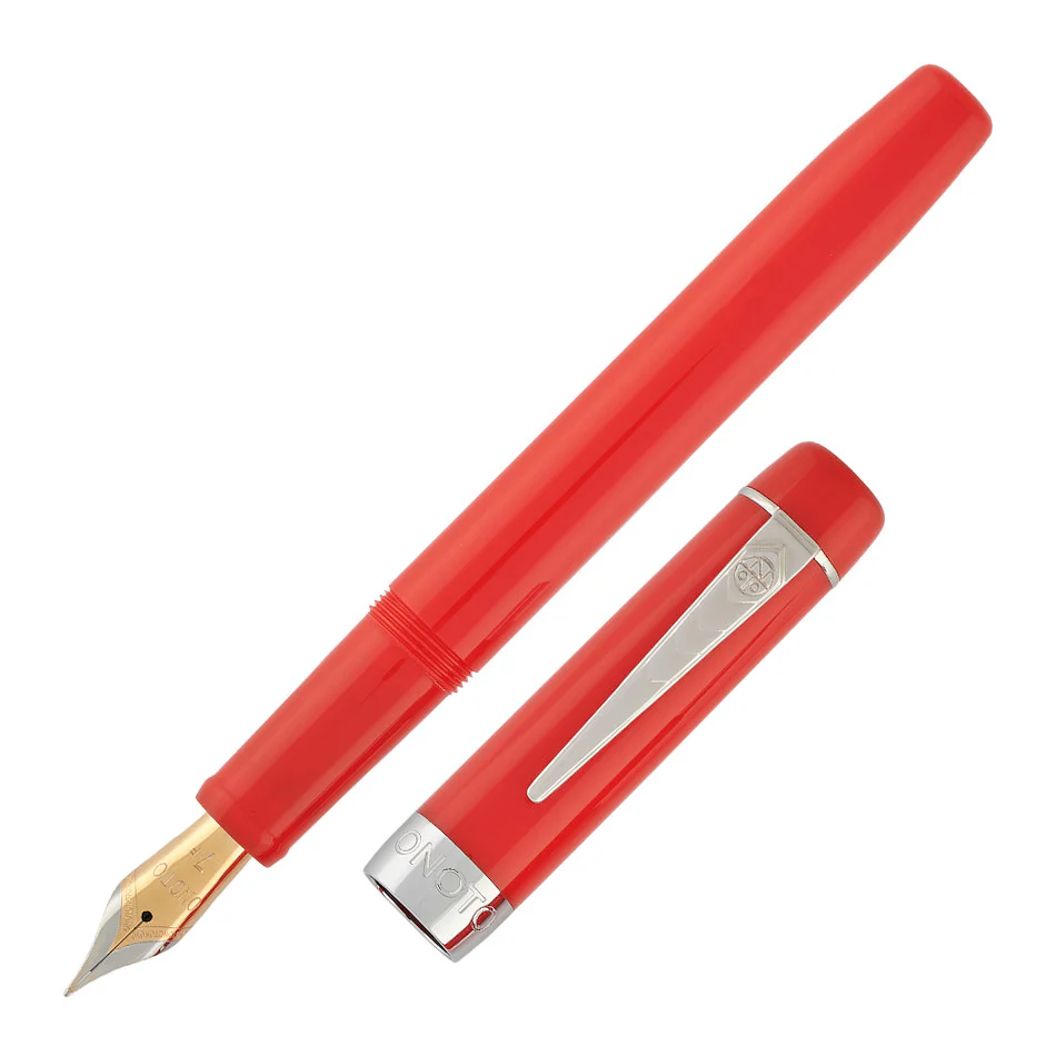 Onoto Scholar Fountain Pen Rosso with Silver Trim