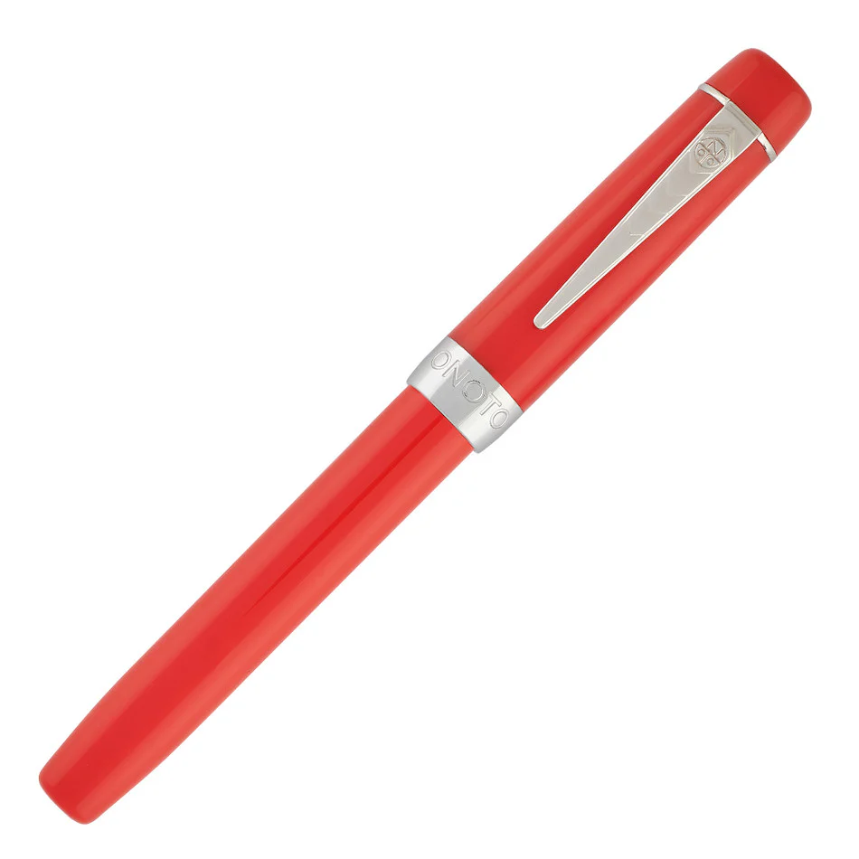 Onoto Scholar Fountain Pen Rosso with Silver Trim - Image 2