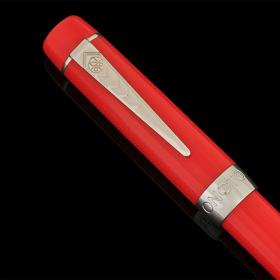 Onoto Scholar Fountain Pen Rosso with Silver Trim - Image 4