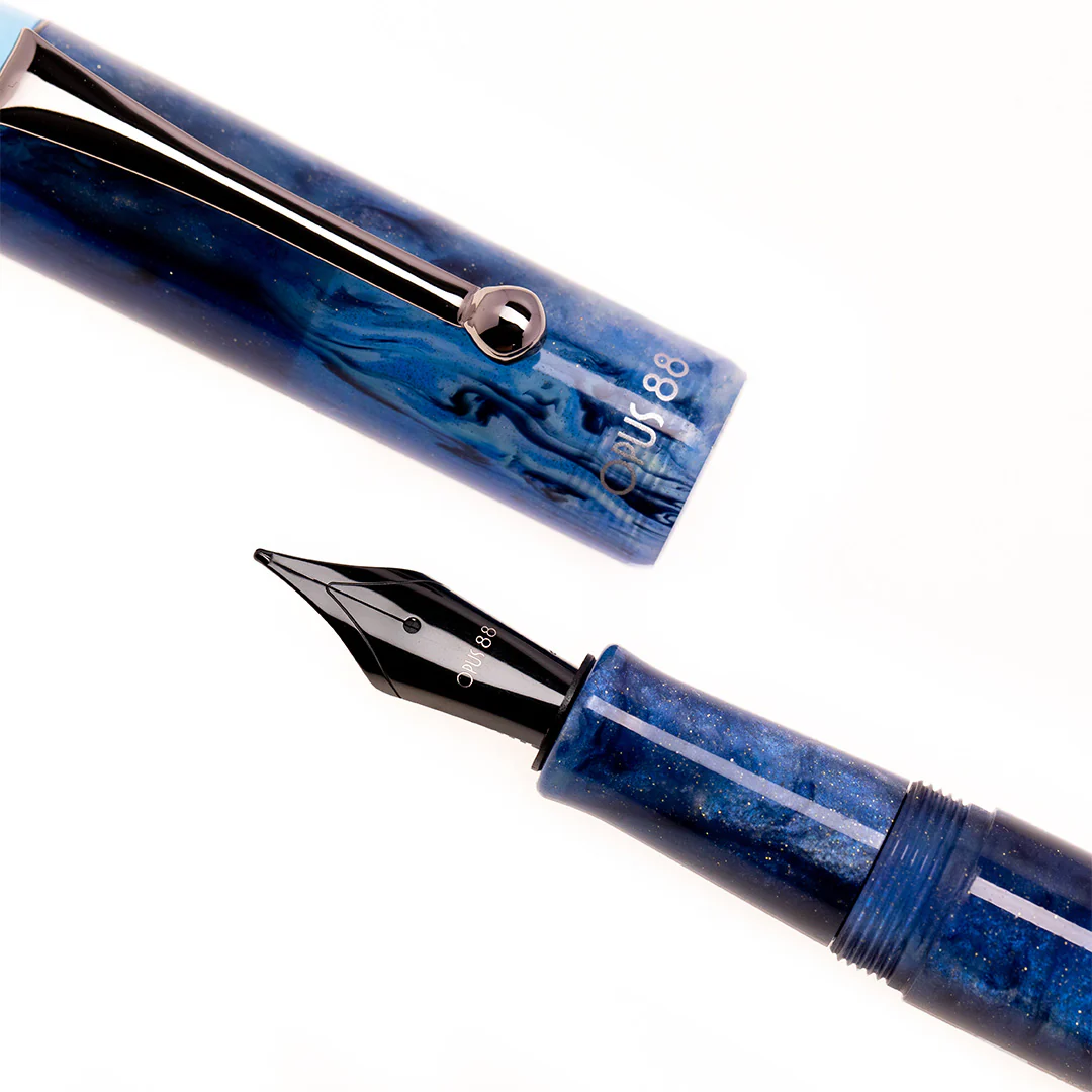 Opus 88 Demonstrator Eye Dropper Fountain Pen Sapphire - Image 4
