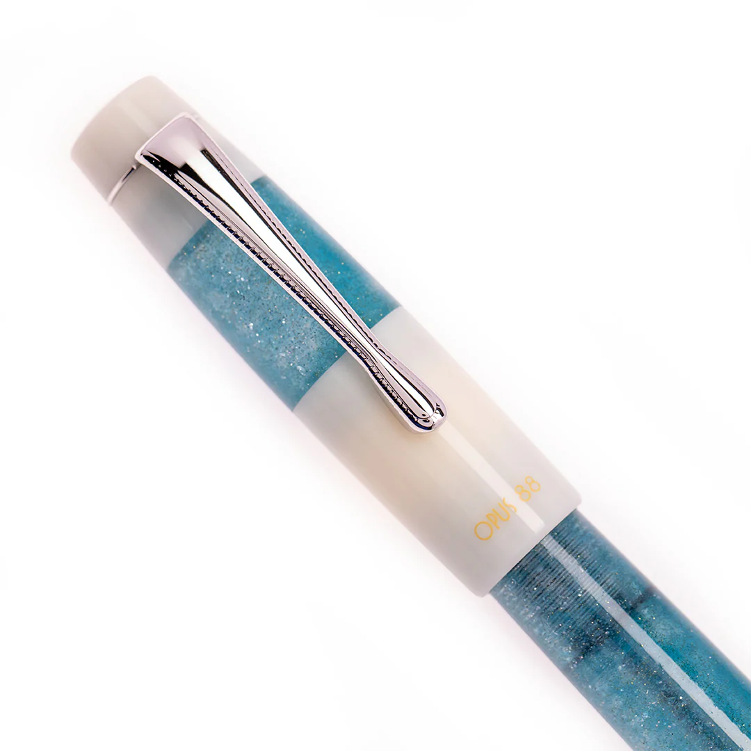 Opus 88 Koloro Eye Dropper Fountain Pen White Blue - Image 2