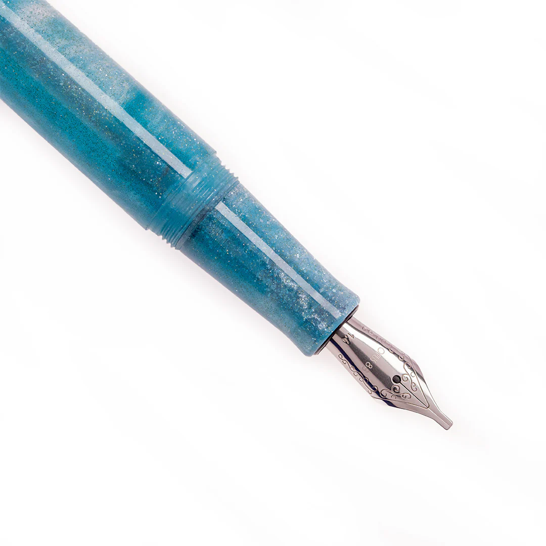 Opus 88 Koloro Eye Dropper Fountain Pen White Blue - Image 3